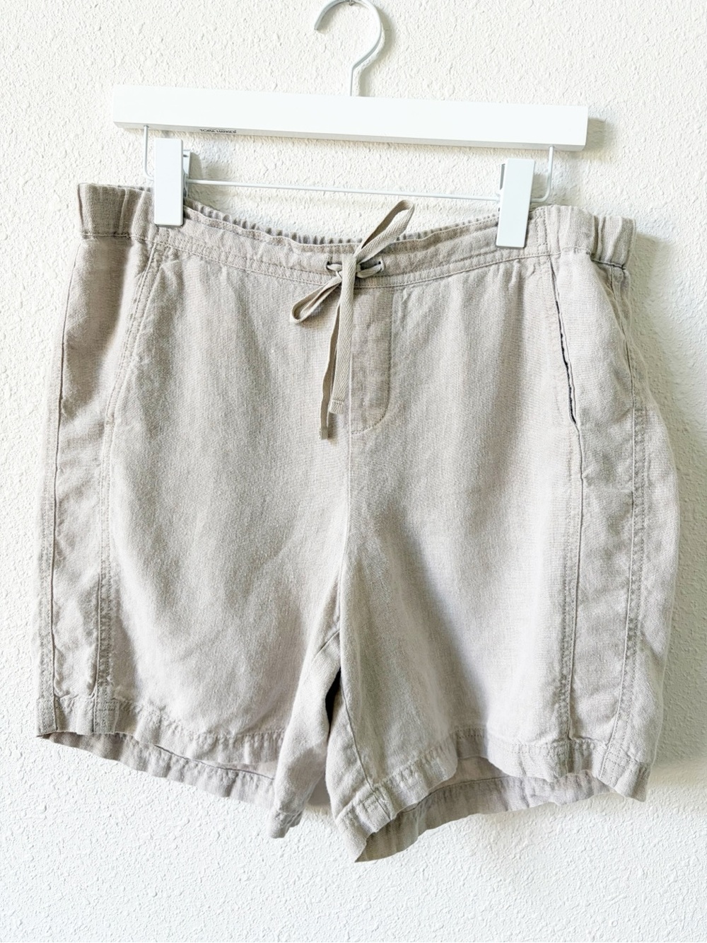 Love Linen J Jill 100% Linen Shorts Size Medium Neutral Coastal Lagenlook